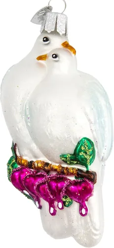 Miniatura 7 de Old World Christmas Mini adorno de cristal cardenal rojo soplado para árbol de Navidad, decoración navideña artesanal, colección de observadores