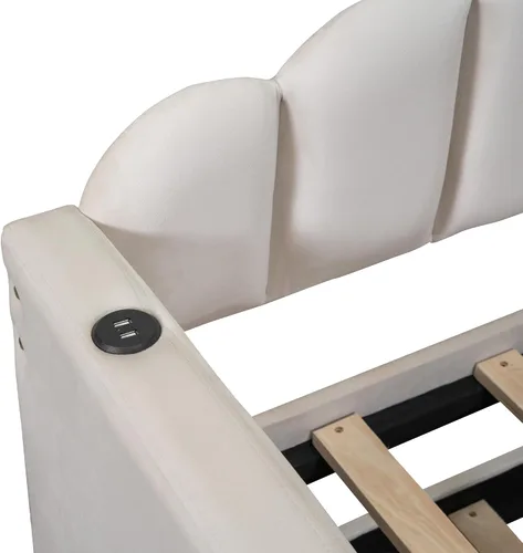 Miniatura 9 de Bellemave Cama diurna tamaño twin con nido para adultos, niños, niñas, adolescentes, camas diurnas con nido para sala de estar, terciopelo, beige