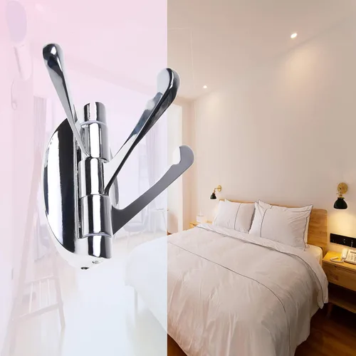 Miniatura 4 de Kare Kind - 1 gancho giratorio de acero inoxidable – Plegable, soporte sólido para chaqueta – Tres brazos oscilantes – para colgar ropa húmeda