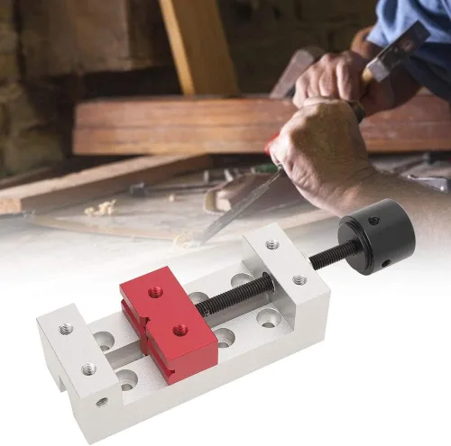 Miniatura 3 de Mini abrazadera plana, 1.969 in/2.0 pulgadas de aluminio, mini prensa de taladro de mesa portátil, tornillo de banco de mesa, herramienta