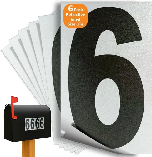 Miniatura 116 de iSYFIX Calcomanías de vinilo negro número 0 (Zero) – Paquete de 6 calcomanías de 1.5 pulgadas – Calcomanías de alta calidad, fondo reflectante