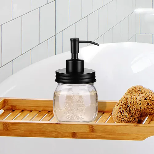 Miniatura 7 de Amolliar Dispensador de jabón líquido en tarro Mason de 10 onzas, bomba y tapa de acero inoxidable, bonita decoración de granja para cocina, baño
