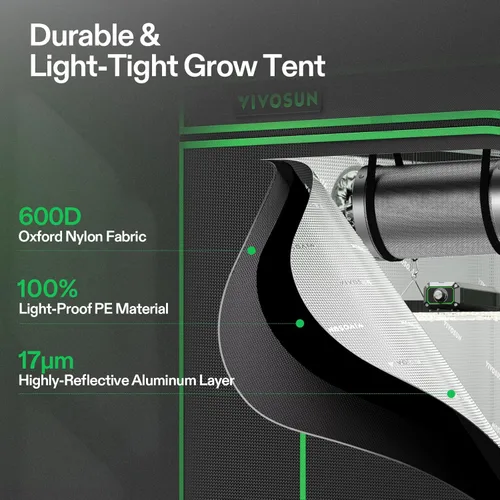 Miniatura 7 de VIVOSUN - Kit de tienda de cultivo, sistema completo de 2.7 × 2.7 pies, sistema de cultivo controlado por WiFi con luz LED de espectro completo