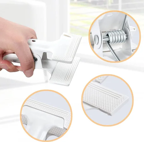Miniatura 5 de Abrazaderas de resorte para telón de fondo, paquete de 6 clips grandes y resistentes para telón de fondo de fotografía de 4 pulgadas, para trabajar
