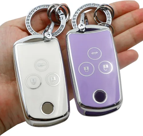 Miniatura 9 de 2 fundas para llavero BMW con llavero de TPU suave, compatible con BMW Serie 7 2023 2024 740 760i I5 I7 IX X1 X5 X6 X7 XM (morado blanco)