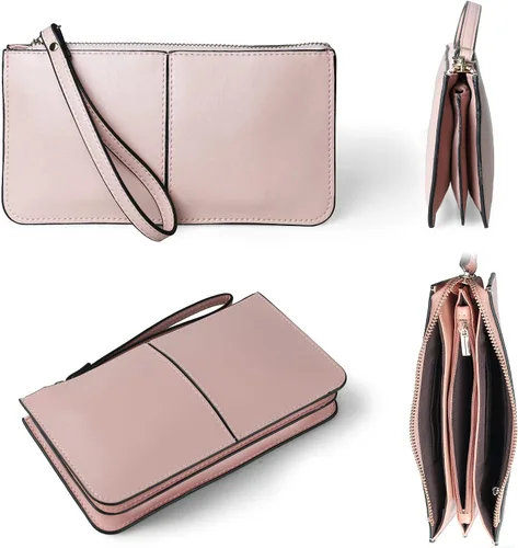 Miniatura 6 de Befen - Bolso clutch de mano de cuero con correa para teléfono celular, organizador de tarjetas