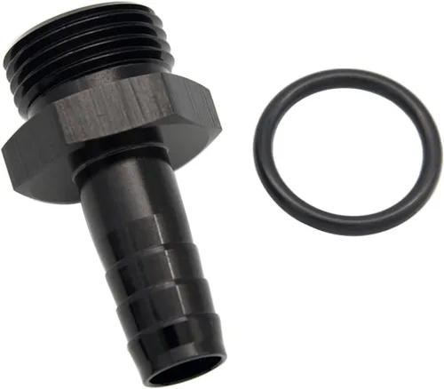 Miniatura 17 de Aluminio -4 AN ORB macho a 1/4 "(6.35mm) Barb Push On Manguera Adaptador Negro