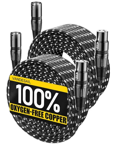 Miniatura 7 de Cable corto XLR, cable de micrófono de 1 pie, paquete de 2 unidades, toda la longitud de 6 pulgadas a 100 pies, cable de micrófono equilibrado