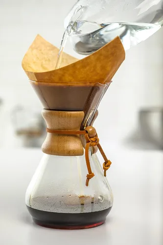 Miniatura 6 de Chemex FSU-100 Filtros de café plegados en forma cuadrada, naturales. Paquete de 100 unidades., Marrón