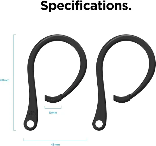 Miniatura 8 de elago Ganchos para las orejas diseñados para AirPods Pro 3 y Pro 2 y Pro, 4, 3, 2 y 1, accesorios para auriculares, antideslizantes, diseño Negro