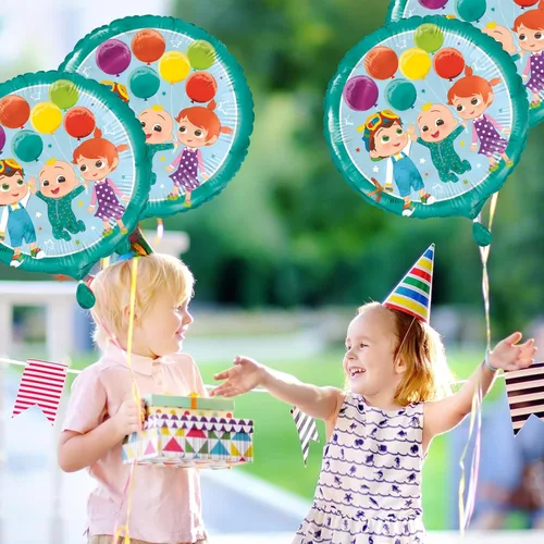 Miniatura 5 de Cocomelon - Globo redondo de aluminio, 18 pulgadas (1 unidad), globo colorido fácil de inflar, suministros de fiesta ideales para fiestas temáticas