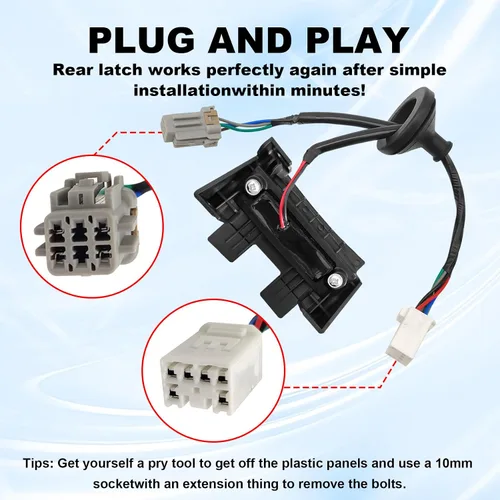 Miniatura 5 de Botón de escotilla de liberación de cerradura de puerta trasera Compatible con interruptor de botón de liberación de escotilla HDL exterior montaje