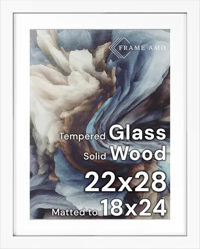 Miniatura 175 de Frame Amo Marco de póster de madera maciza de 13 x 19 pulgadas, color natural, tapete blanco para imagen de 11 x 17 pulgadas, parte frontal