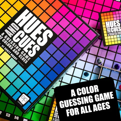 Miniatura 3 de HUES and CUES Juego de adivinanzas de colores vibrantes, perfecto para la noche de juegos en familia Conecta pistas y colores 480 cuadrados