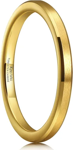 Miniatura 44 de King Will Anillo de boda de tungsteno para hombre, disponible en 15/64 a 25/64 de pulgada (6 a 10 mm), negro/plata, acabado mate, borde pulido