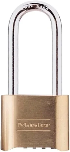 Miniatura 8 de Master Lock Cerradura de combinación de latón, cerradura de portón para valla o cobertizo al aire libre, candado de combinación personalizable