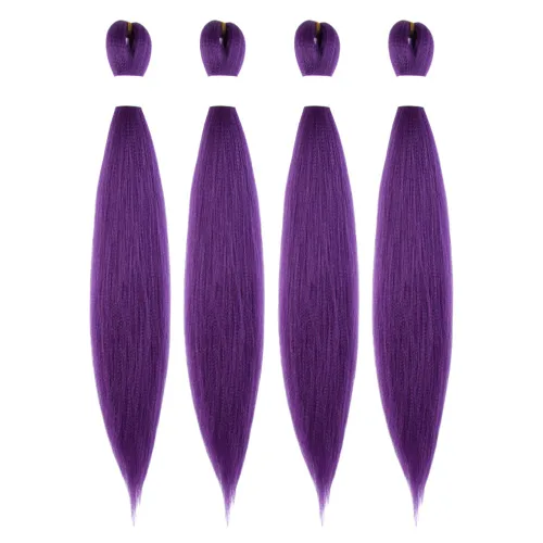 Miniatura 47 de Cabello trenzado preestirado de 10 pulgadas, 4 paquetes, extensiones de cabello corto para trenzas, cabello sintético preestirado #1 (negro azabache)