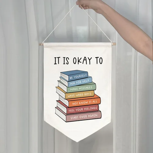 Miniatura 4 de Cartel Colgante de Pared para Aula Póster de Terapia Decoración de Oficina Rincón de Calma Consejero Escolar Salud Mental Póster de Mentalidad