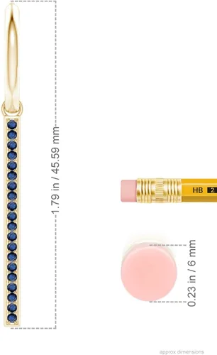 Miniatura 2 de ANGARA - Aretes colgantes de zafiro azul natural para mujeres y niñas en oro macizo de 14 quilates, platino, regalo de joyería de piedra natal