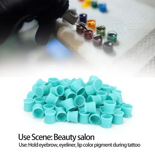 Miniatura 4 de Paquete de 300 vasos desechables de silicona para tatuajes, suministros de grado profesional para cejas, delineadores de ojos, pigmentos de labios
