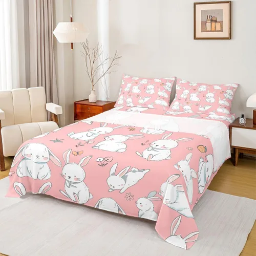 Miniatura 11 de Erosebridal Ropa de cama de 3 piezas de rosa roja, tamaño individual, sábana bajera y sábana encimera para mujeres y niñas, estampado de momentos