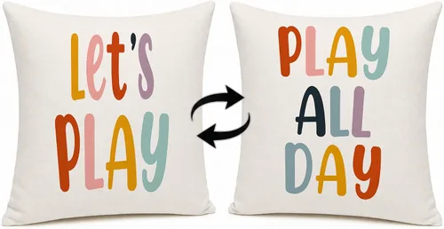 Rusenbao Fundas de almohada para sala de juegos para niños y aulas, rincón de lectura para niños, decoración de almohada para dormitorio, ideas de