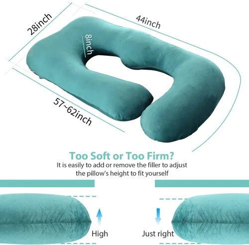 Miniatura 7 de BATTOP Almohadas de embarazo para dormir, almohada de maternidad de cuerpo completo con funda extraíble, soporte para espalda, caderas, piernas