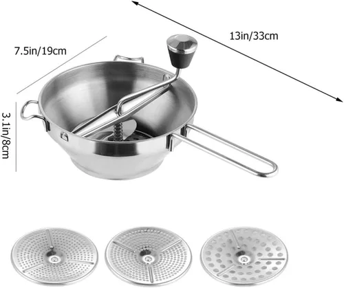 Miniatura 6 de UPKOCH Mezclador manual de papas y triturador de alimentos de acero inoxidable para puré de papas, batatas, verduras, herramienta de cocina, 12.99 x