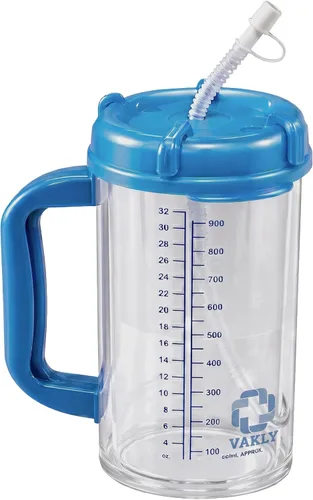 Miniatura 7 de Vakly - Jarra hospitalaria con aislamiento de doble pared y seguimiento de agua - Termo de 32 oz de capacidad para agua fría y caliente recargable