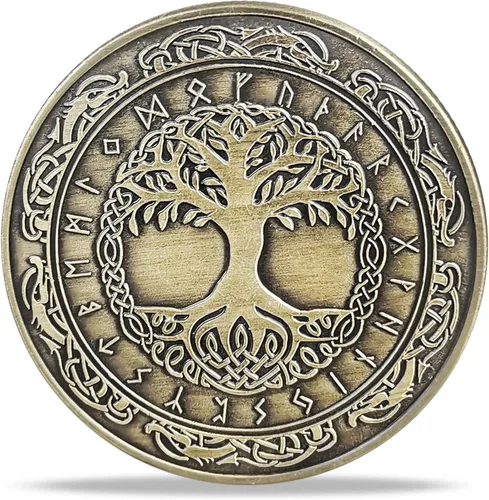 Miniatura 9 de Moneda Vikingo nórdico Mjolnir Moneda Martillo de Thor Mitología nórdica Talismán