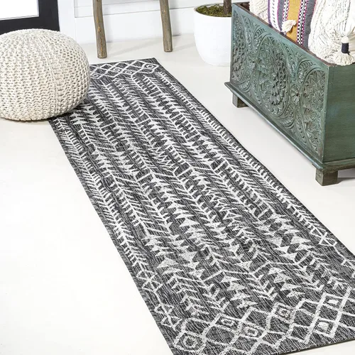 Miniatura 19 de JONATHAN Y Alfombra bohemia geométrica para interiores y exteriores, 2 x 8 pulgadas, beige/marrón, Tokay para patio trasero, patio, porche, fácil