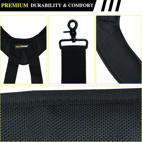 Miniatura 5 de MELOTOUGH Tirantes Magnéticos para Cinturón de Herramientas con Pulsera Magnética de Muñeca para Cinturón de Trabajo Tirantes Acolchados de Negro