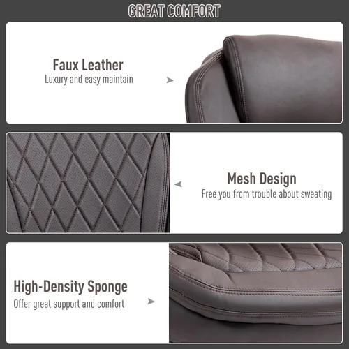 Miniatura 8 de Vinsetto Silla de oficina ejecutiva grande y alta con asiento ancho, silla de escritorio para computadora con respaldo alto costuras de diamante