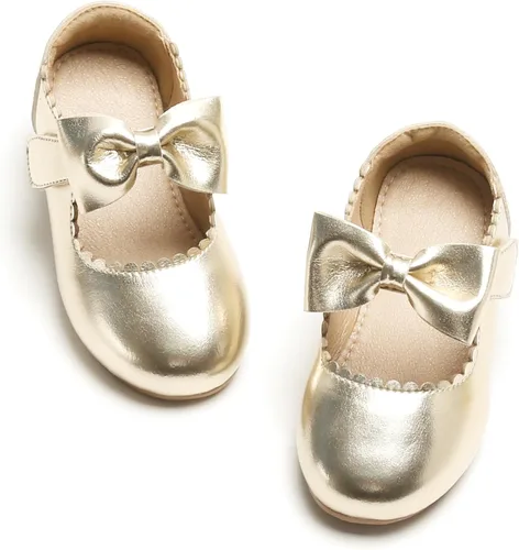 Otter MOMO ToddlerLittle Girls Flower Girl Shoes Ballerina Flats Shoes Slip-on School Party Dress Shoes