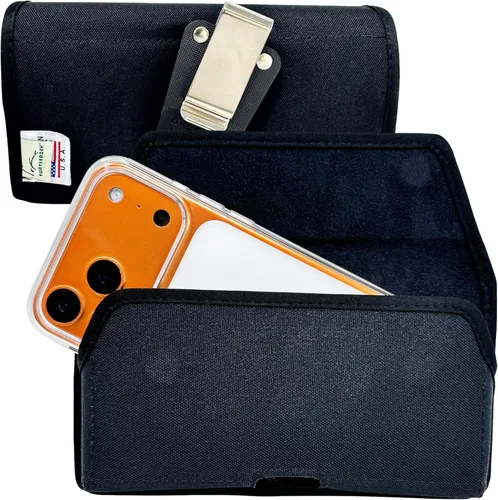 Miniatura 9 de Turtleback Clip para cinturón para iPhone 17 ProMax o 17 Plus - Grande - Se adapta con fundas de estilo voluminoso Defender - Nylon negro de alta