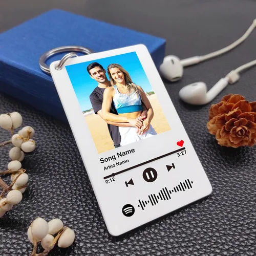 Miniatura 21 de Llavero personalizado de Spotify con imagen, llavero acrílico personalizado para fotos, llavero de código de canción de música de Spotify escaneable