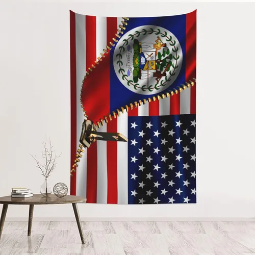 Miniatura 24 de Tapiz de bandera estadounidense y bandera cubana de Cuba, 60 x 40 pulgadas, divertido tapiz estético, arte de pared para dormitorio, sala de estar