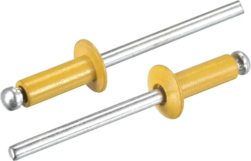 Miniatura 24 de uxcell Remaches ciegos de aluminio, 0.126 in x 0.197 in (1/8 pulgadas x 13/64 pulgadas), remache de extremo abierto, cabeza redonda plana para unir