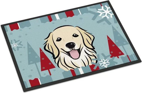 Caroline's Treasures BB1701MAT - Felpudo de invierno Golden Retriever de 18 x 27 pulgadas, tapete para puerta delantera, interior y exterior, para