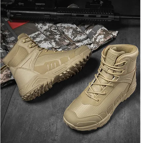 Miniatura 6 de Botas de senderismo ligeras para hombre, botas de caza, botas de trabajo, botas tácticas militares, botas de combate para motocicleta