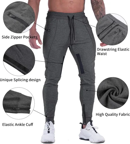 Miniatura 4 de MAIKANONG Pantalones deportivos para hombre, pantalones cónicos, informales, para entrenamiento, gimnasio, entrenamiento, pantalones ajustados