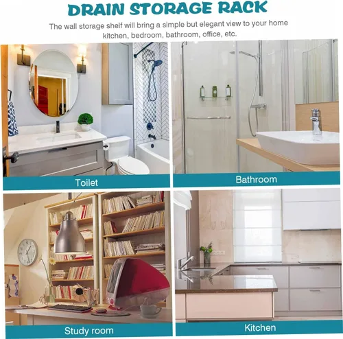 Miniatura 9 de Organizador de ducha de aluminio, colgador de toallas montado en la pared, estante de baño moderno para toallas, estantes de ducha y organizadores