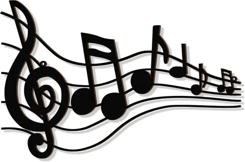 Yulejo Notas musicales negras para decoración de pared, decoración de arte musical, decoración vintage para colgar en la pared para el hogar,