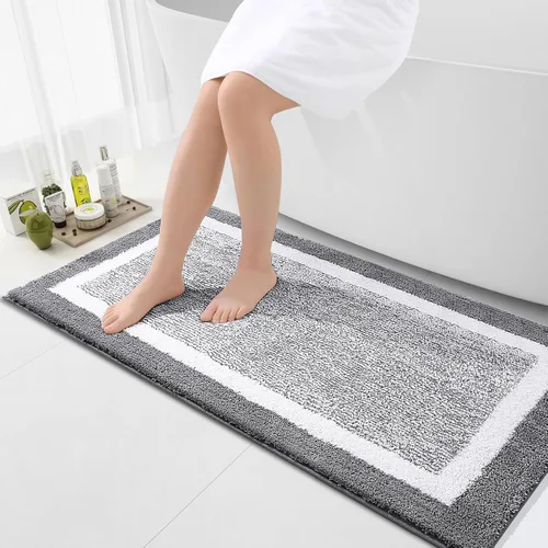 Miniatura 37 de OLANLY Alfombras de baño 24x16, tapete de baño de microfibra extra suave y absorbente, antideslizante, lavable a máquina, alfombra de baño esponjosa