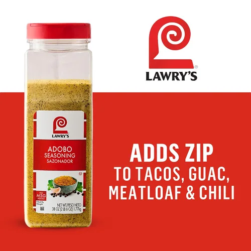 Miniatura 15 de Lawry's Condimento, Adobo, condimento multiusos, hecho para chefs, mezcla clásica de ajo, orégano, cúrcuma, sal y pimienta negra, para tacos, pollo