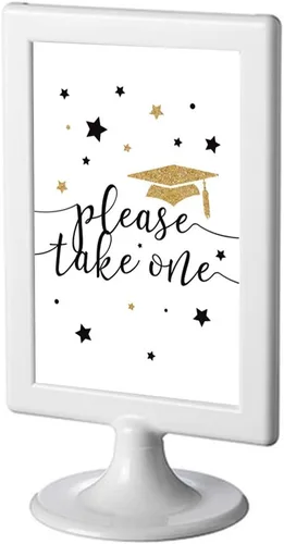 Miniatura 23 de Andaz Press Colección de fiesta de graduación con purpurina blanca y dorada, tarjetas de juego de adivinanzas de caramelos, paquete de 30, Tarjetas