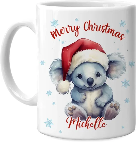 Miniatura 26 de Hyturtle Regalos personalizados para amantes de los osos – Taza de café de cerámica con nombre personalizado de oso con sombrero de Papá Noel