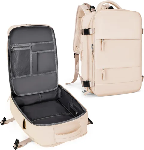 Miniatura 82 de coowoz Mochila grande de viaje para mujeres y hombres, mochila de transporte, mochila para senderismo impermeable, mochila deportiva para Rosa