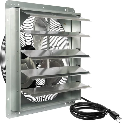 Miniatura 11 de KEN BROWN Ventilador de obturación de 18 pulgadas, ventilador de ventilación montado en la pared de alta velocidad de 2450CFM con cable