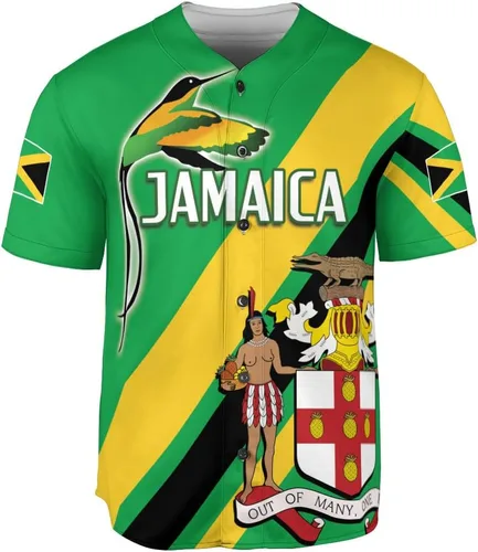 Miniatura 2 de Camiseta de béisbol de Jamaica con nombre personalizado, camiseta jamaicana personalizada, uniforme de orgullo de Jamaica, unisex, S-5XL